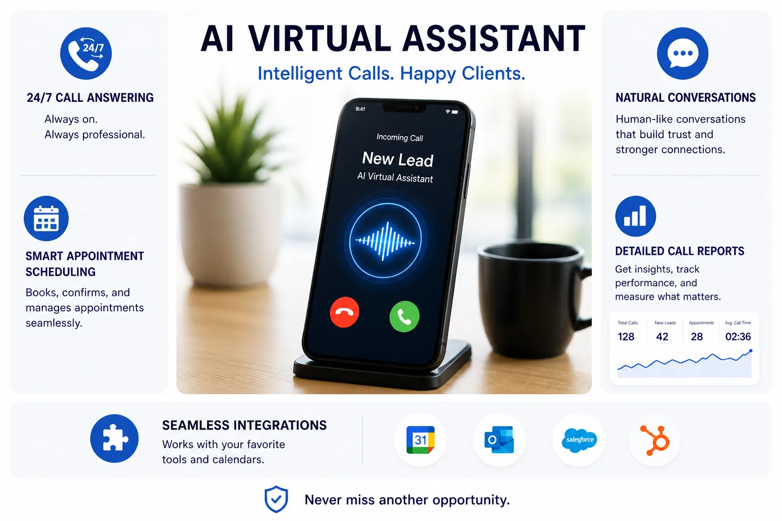 TalkAgent AI voice assistant features dashboard